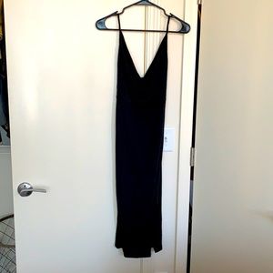 Black cowl neck slip dress